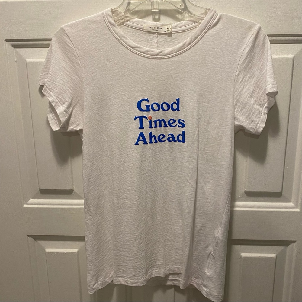 Rag & Bone White Short Sleeve T Shirt - Good Times Ahead